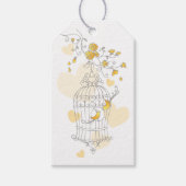 Graue, gelbe Gastgeschenk Hochzeit Geschenkanhänger (Vorderseite)