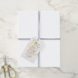 Graue, gelbe Gastgeschenk Hochzeit Geschenkanhänger