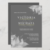 Graue, gelbe halbformale Einladungen zur Hochzeit (Vorne/Hinten)