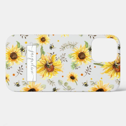 Graue gelbe Hummel Eukalyptus Leaf Case-Mate iPhone Hülle (Rückseite (Horizontal))