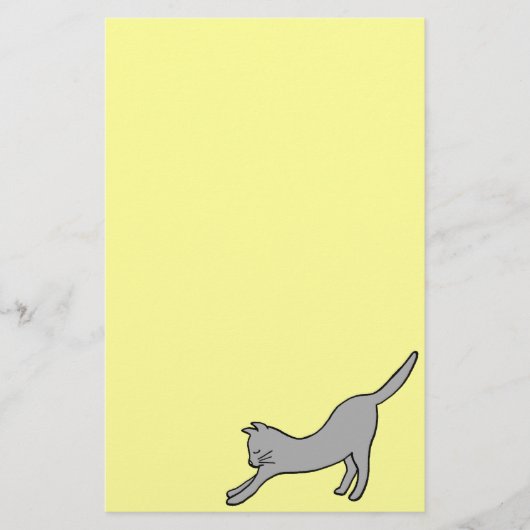 Graue, gelbe Katze Briefpapier (Vorderseite)
