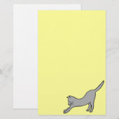 Graue, gelbe Katze Briefpapier (Vorne/Hinten)