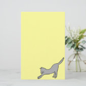 Graue, gelbe Katze Briefpapier (Stehend Vorderseite)