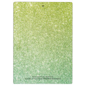 Graue Gelbe Ombre Glitzer Monogram Name Klemmbrett (Rückseite)