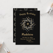 Graue gelbe Star-Triangle-Muster Karte (Vorderseite/Rückseite Beispiel)