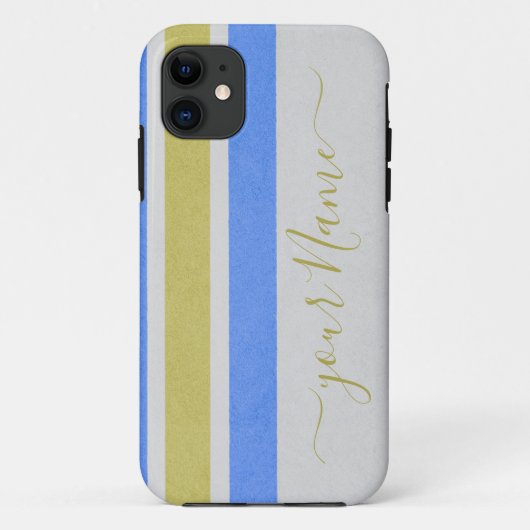 Graue, gelbe und gestreifte Illustrationsgehäuse Case-Mate iPhone Hülle (Rückseite)