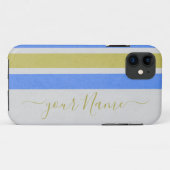 Graue, gelbe und gestreifte Illustrationsgehäuse Case-Mate iPhone Hülle (Rückseite (Horizontal))
