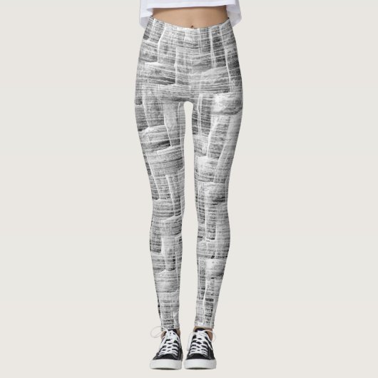 Graue gemusterte Leggings mit Kratzmuster (Vorderseite)
