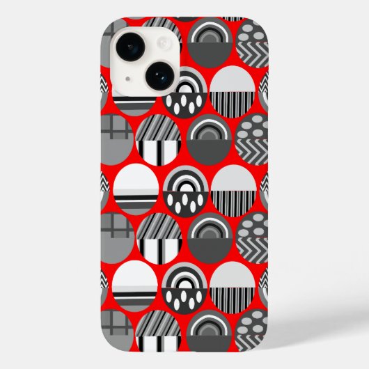 Graue Gemusterte Ovale Case-Mate iPhone Hülle (Rückseite)