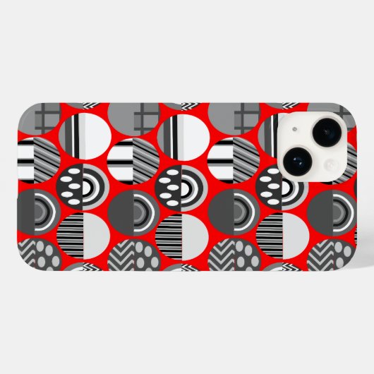 Graue Gemusterte Ovale Case-Mate iPhone Hülle (Rückseite (Horizontal))