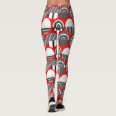 Graue Gemusterte Ovale Leggings (Rückseite)