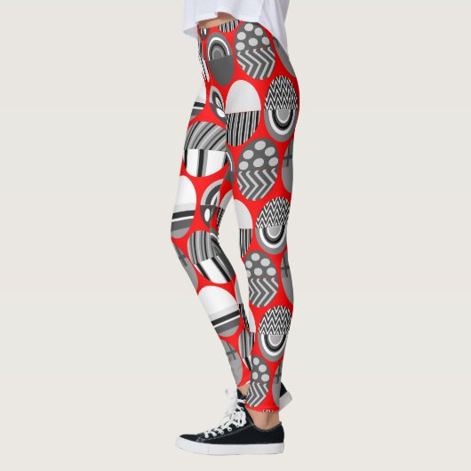 Graue Gemusterte Ovale Leggings (Links)