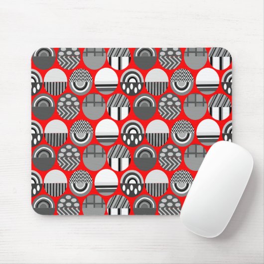Graue Gemusterte Ovale Mousepad (Mit Mouse)