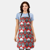 Graue Gemusterte Ovale Schürze (Getragen)