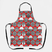 Graue Gemusterte Ovale Schürze (Vorderseite)