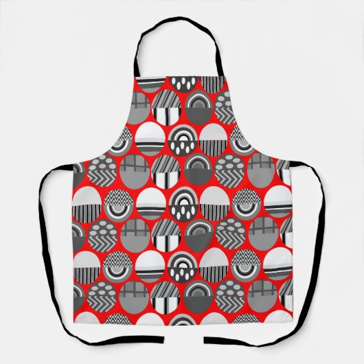 Graue Gemusterte Ovale Schürze (Vorderseite)