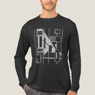 Graue geometrische Kohle-MCM-inspirierte abstrakte Tri-Blend Shirt