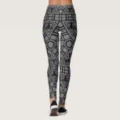 Graue GEOMETRISCHE PATTERN Leggings (Rückseite)