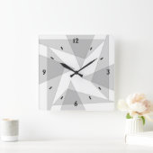 Graue geometrische Wall-Uhr Quadratische Wanduhr (Zuhause)