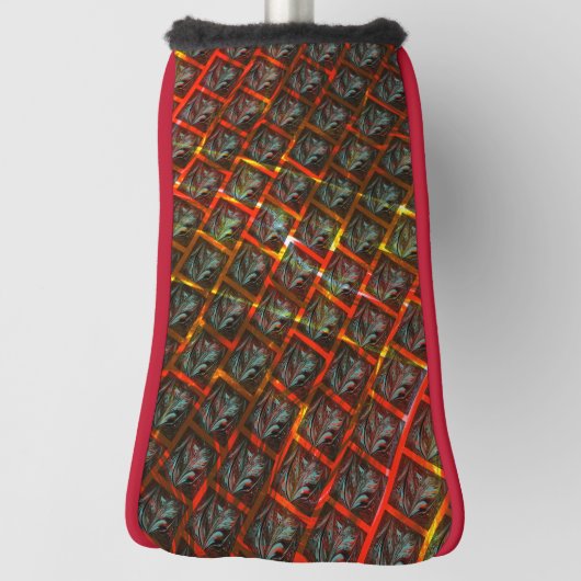 Graue "gerahmte Augen", Grätze, Quadrate oder rote Golf Headcover (Rotieren 90)