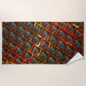 Graue "gerahmte Augen", Grätze, Quadrate oder rote Strandtuch (Vorderseite)