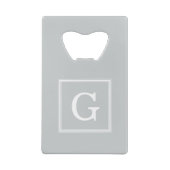 Graue Gerahmte Monogramm Geldbeutel Flaschenöffner (Rückseite)