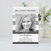 Graue gestreifte Beileid Beerdigung Foto Danke Kar (Stehend Vorderseite)