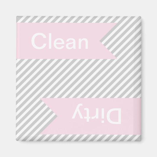 Graue gestreifte Sauberkeit - Geschirrspülmagnete Magnet (Vorne)