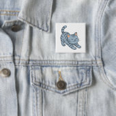 Graue gestreifte Streckkatze Button (Beispiel)
