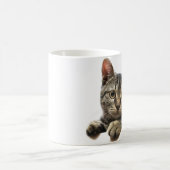 Graue gestreifte Tabby-Katzen-Tasse Kaffeetasse (Mittel)