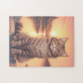 Graue getigerte Katze Puzzle (Horizontal)