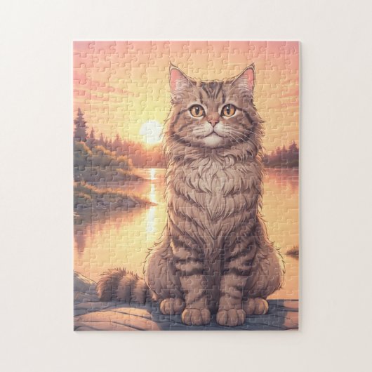 Graue getigerte Katze Puzzle (Vertikal)