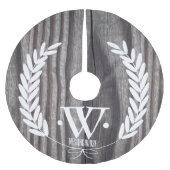 Graue, gewittertes Holz Weißwheat Laurels Custom Polyester Weihnachtsbaumdecke (Vorderseite)