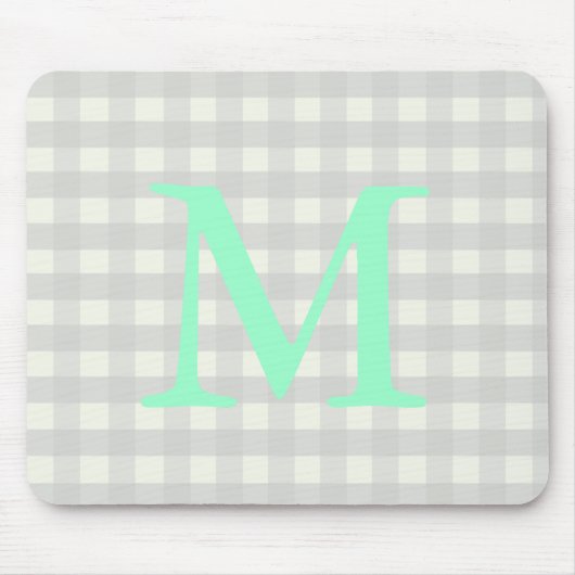 Graue Gingham-Mausunterlage Mousepad (Vorne)