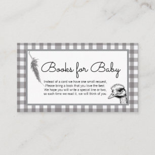Graue Gingham-Strauß-Bücher für Baby Begleitkarte