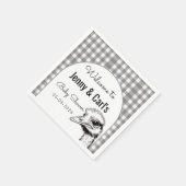 Graue Gingham-Strauß-Kinderparty Serviette (Ecke)