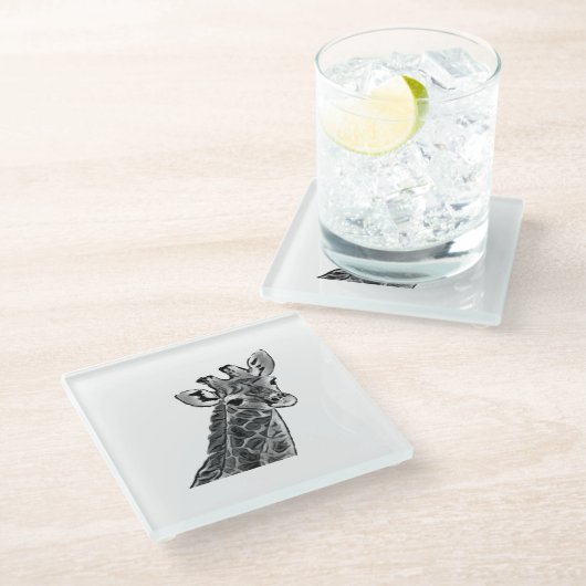 Graue Giraffe Untersetzer (Schrägansicht)