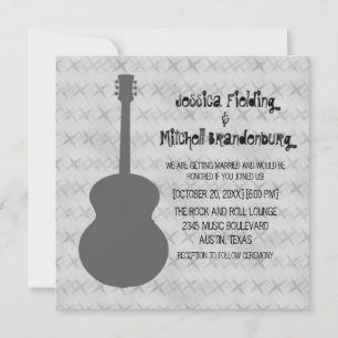 Graue Gitarre Grunge Wedding Invite Einladung
