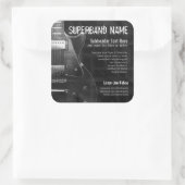 Graue Gitarrenband Musician Square Promo Sticker (Tasche)