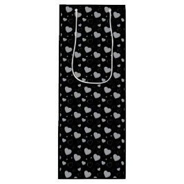 Graue glänzende Herzen niedlich romantisches Muste Geschenktüte Für Weinflaschen