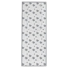 Graue glänzende Herzen niedlich romantisches Muste Geschenktüte Für Weinflaschen