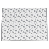 Graue glänzende Herzen niedlich romantisches Muste Große Geschenktüte (Vorderseite)