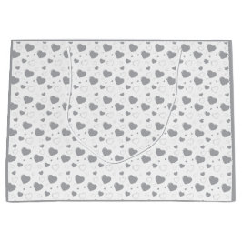 Graue glänzende Herzen niedlich romantisches Muste Große Geschenktüte