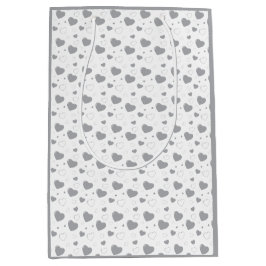 Graue glänzende Herzen niedlich romantisches Muste Mittlere Geschenktüte