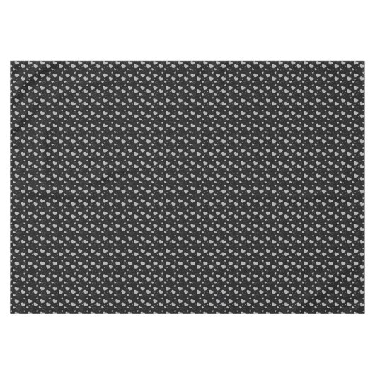 Graue glänzende Herzen niedlich romantisches Muste Tischdecke (Vorderseite (Horizontal))