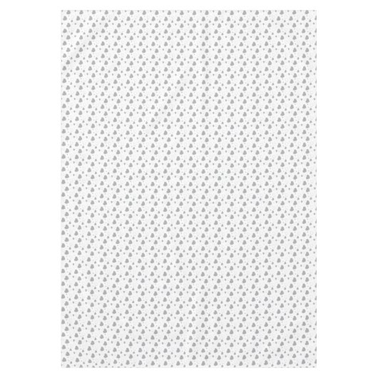 Graue glänzende Herzen niedlich romantisches Muste Tischdecke (Vorderseite)