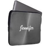 Graue glänzende Imitate Metall individuelle Name Laptopschutzhülle (Vorne Rechts)