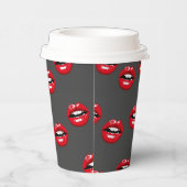 Graue, glänzende Lippen Pappbecher (Rechts)