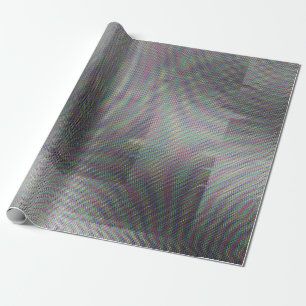 Graue Glitch-Art Mikro-Punkte Vaporwave-Ästhetik Geschenkpapier