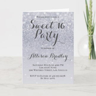 Graue Glitzer Feiertagskarte